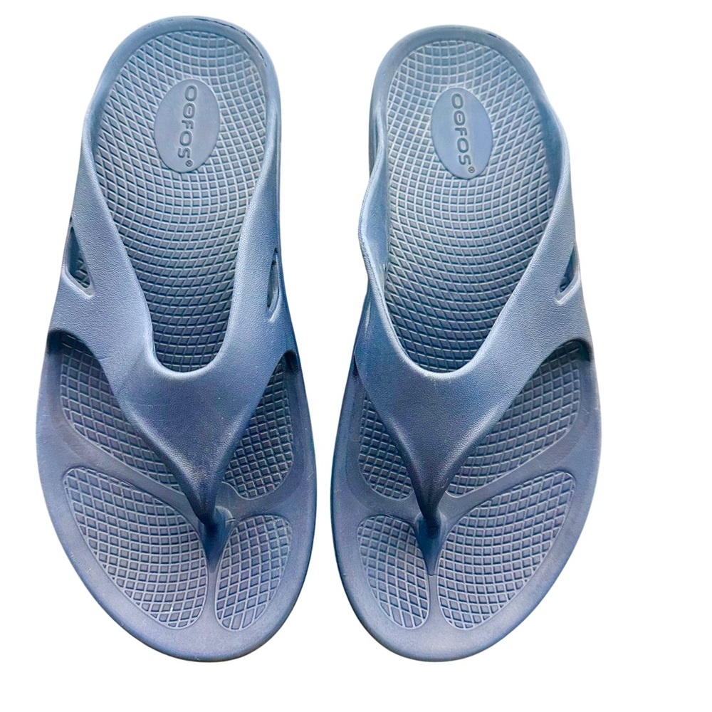OOFOS OOlala Blue Comfort Sandals plantar fasciitis sandals - Picture 2 of 5